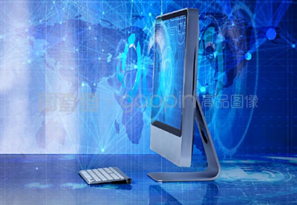 商業(yè)概念中的電腦屏幕 計(jì)算機(jī)網(wǎng)絡(luò)技術(shù)開發(fā)的界面與橋梁